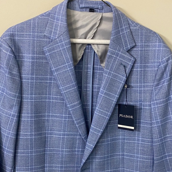 Jos. A. Bank Blue Plaid Men's Blazer Tailored Fit 40R
